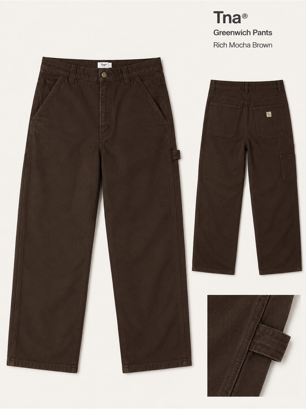 TNA Greenwich pants in rich mocha 🤎brown, worn only once